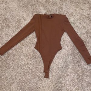 Ivy Park x Adidas Brown Padded Shoulder Body Suit